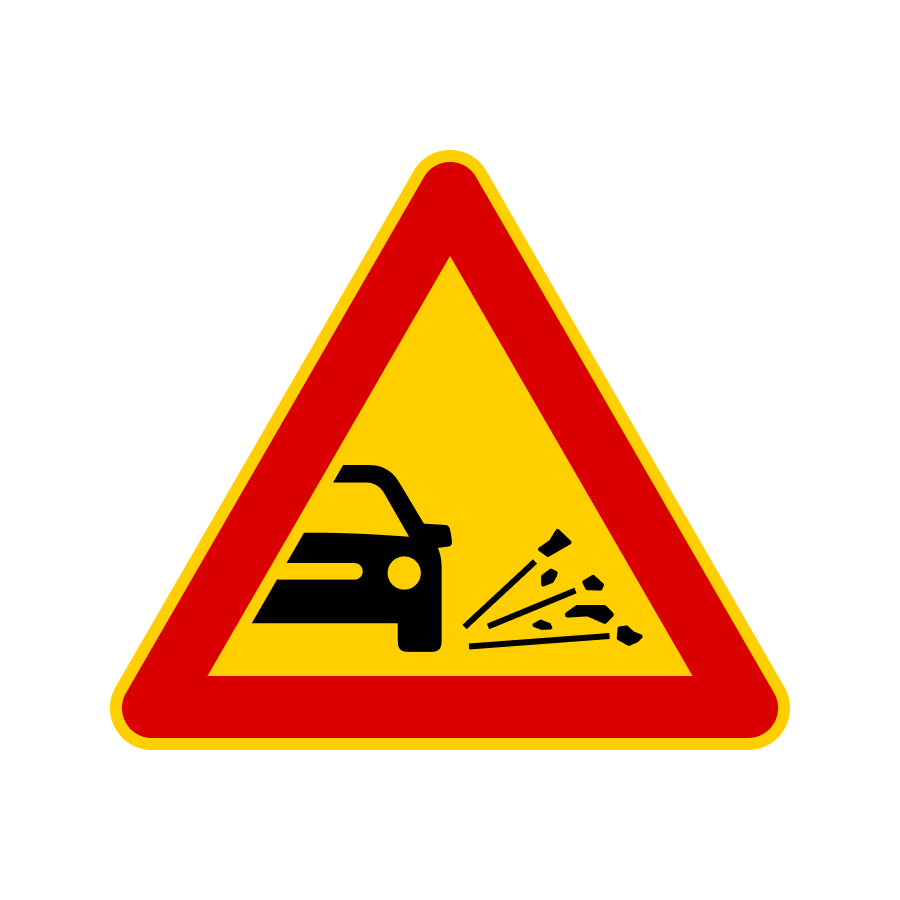 Знак 1.14 Викидання кам’яних матеріалів