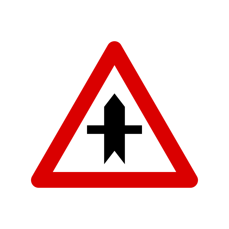 Знак 1.22 Перехрещення з другорядною дорогою