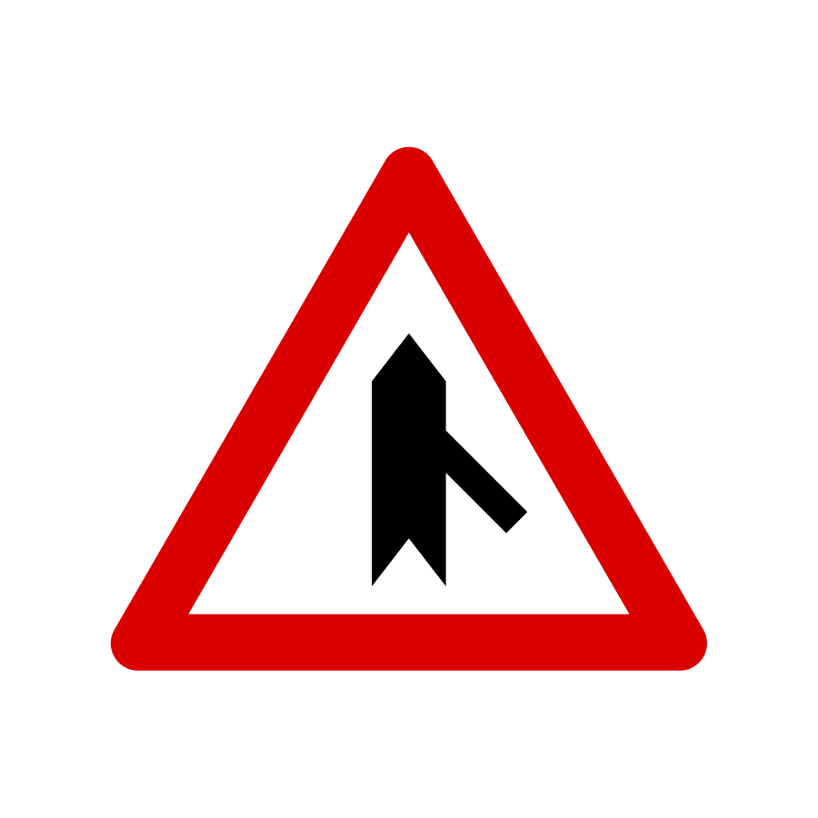 Знак 1.32.Y Прилягання другорядної дороги