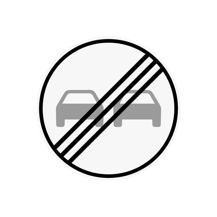 Знак 3.26 Кінець заборони обгону