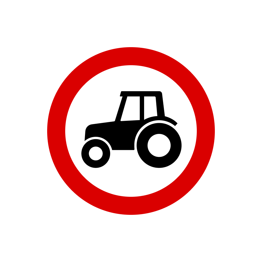 Знак 3.5 Рух тракторів заборонено