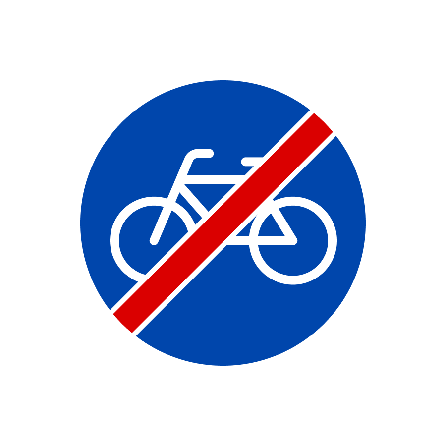 Знак 4.15 Кінець доріжки для велосипеди­стів