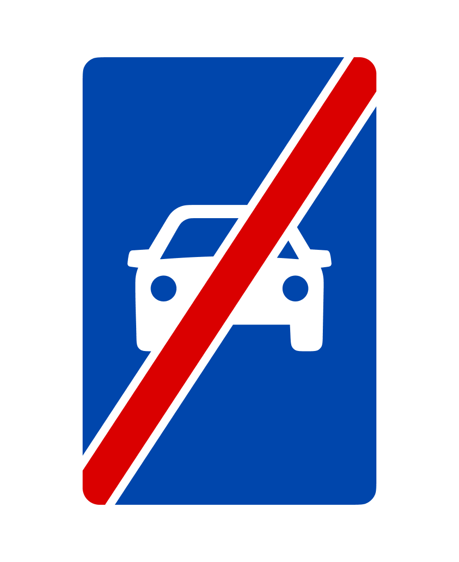 Знак 5.4 Кінець дороги для автомобілів