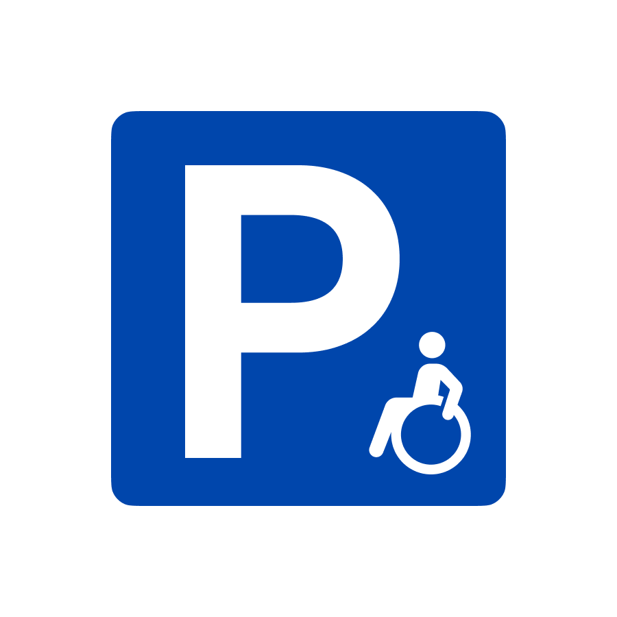 Знак 5.42.1 з символом місця для людей з інвалідністю