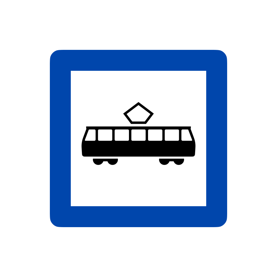 Знак 5.46.1 Пункт зупинки трамвая