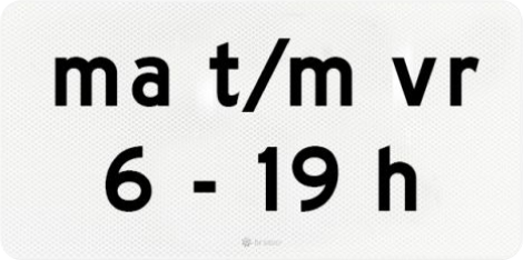 Табличка з Нідерландів: «ma t/m vr 6-19h»