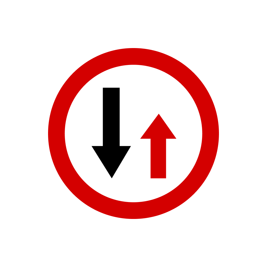 Польський варіант знака «Перевага зустрічного руху»